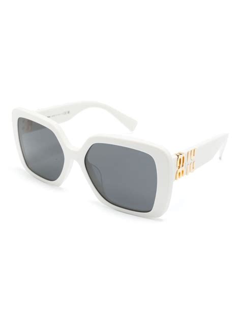 miu miu white cut off sunglasses|miu miu eyeglasses.